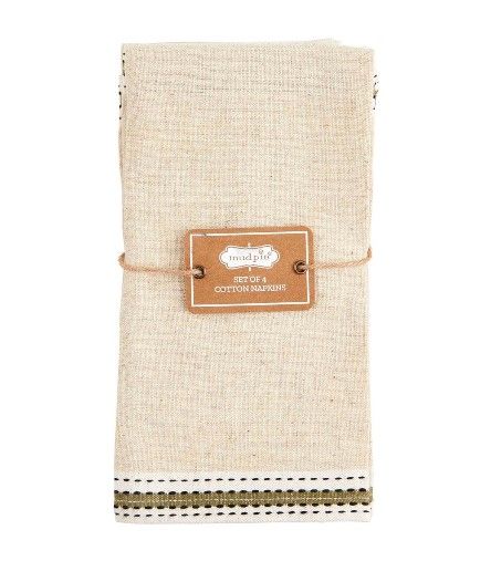 Green Stripe Napkin Set