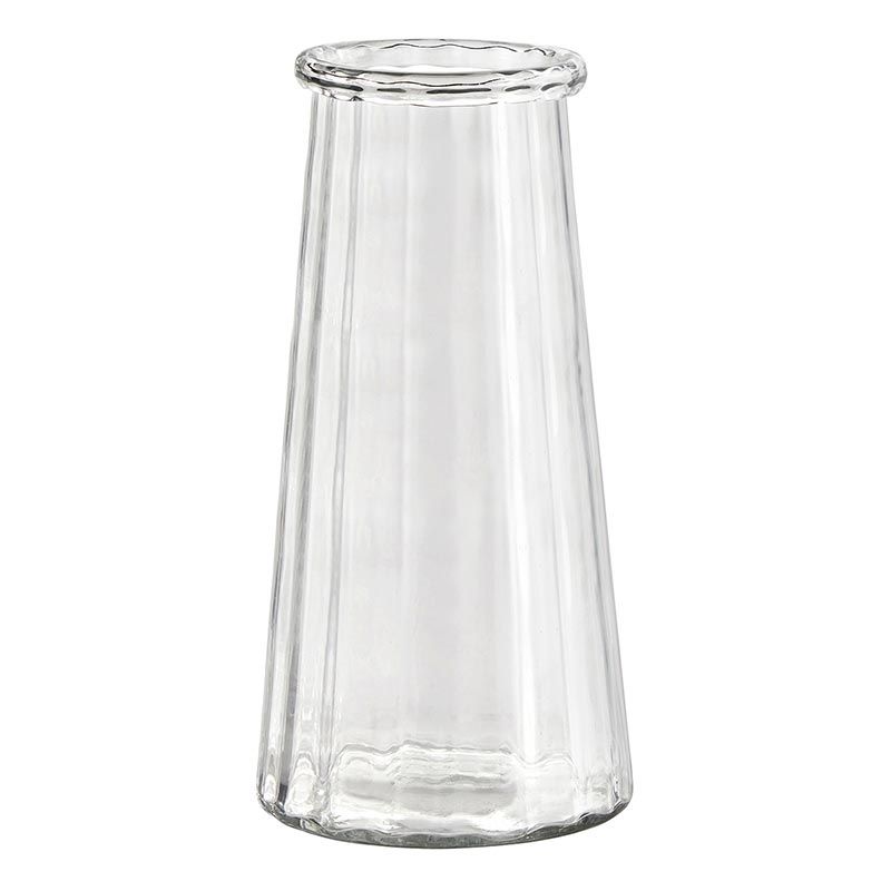 Glass Vase with Tall Ridges