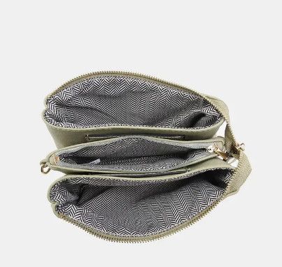 Brown Riley Compartment Crossbody Wristlet