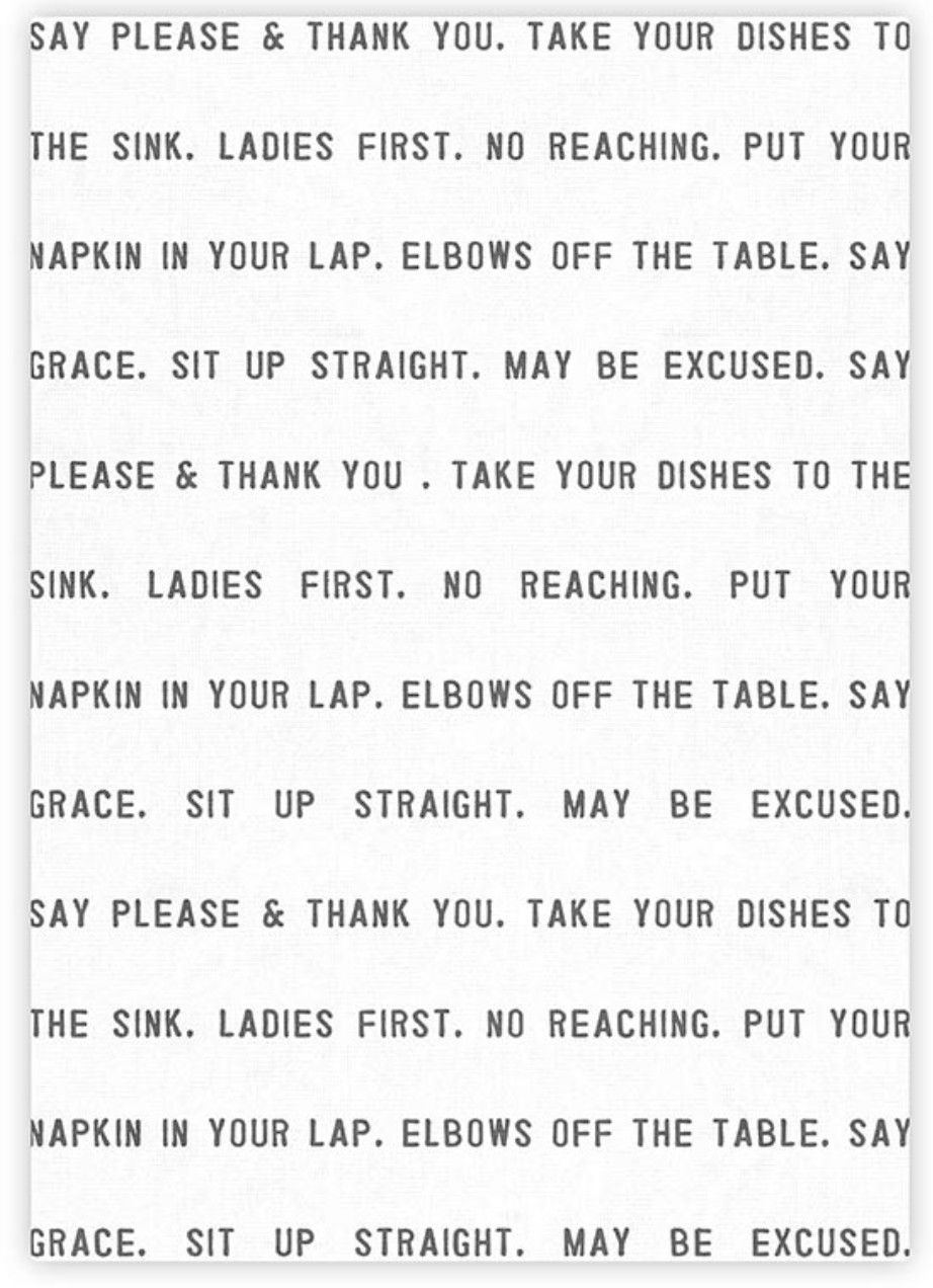 Mind Your Manners Tea Towel