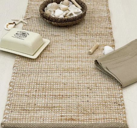36&quot; Jute and Ivory Table Runner