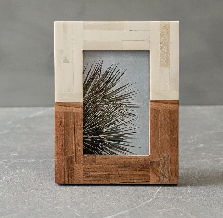 Split Wood and Bone Photo Frame