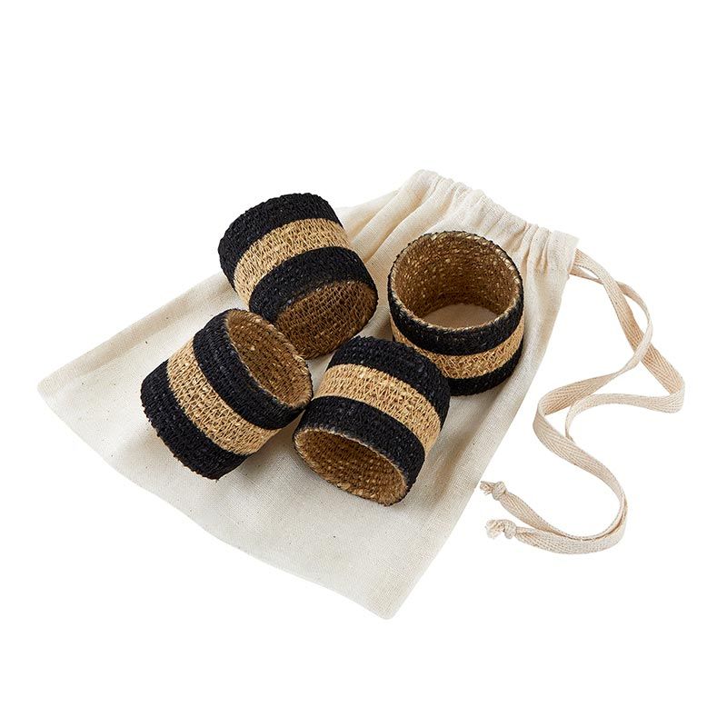 Black and Natural Napkin Ring
