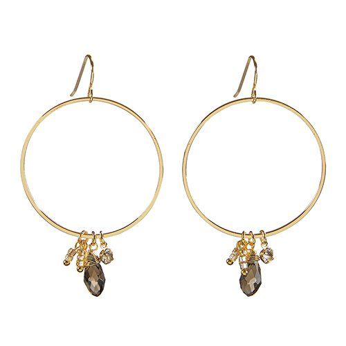 Dangle Hoops Silver Smoke