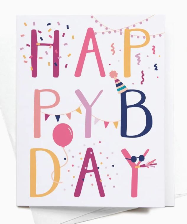 Happy Birthday Party Decorations Greeting Card