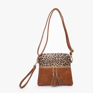 Tara Two Tone Leopard Crossbody