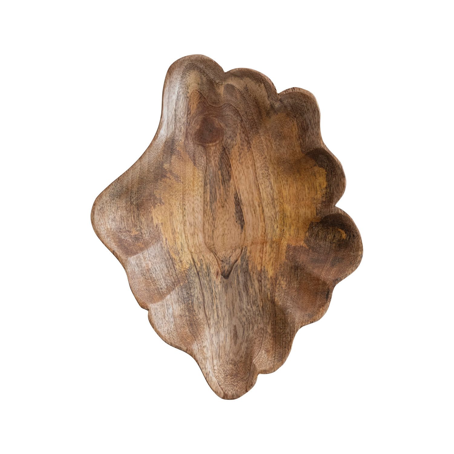 Mango Wood Scalloped Bowl