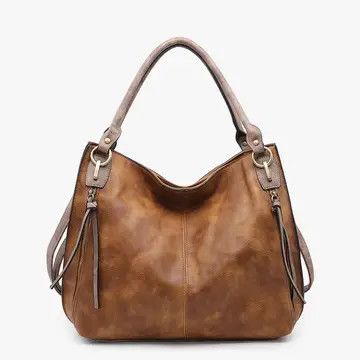 Brown Connar Distressed Side Pocket Tote