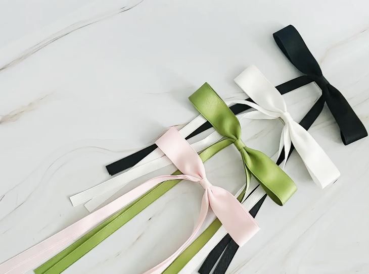 Ballerina Slim Bow Hair Clip, Set of 4
