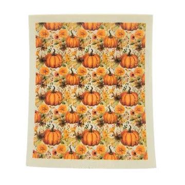 Pumpkin Flower Swedish Dishcloth