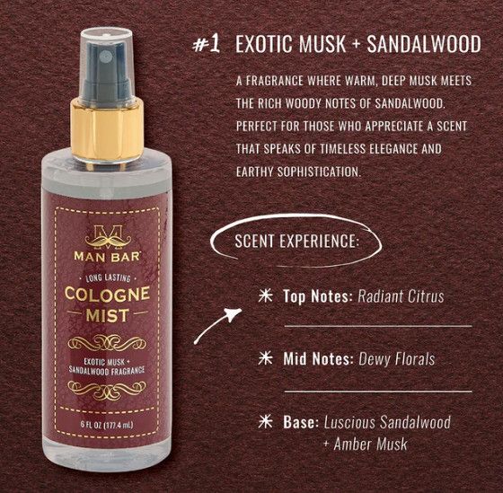 Exotic Musk and Sandalwood Cologne Mist