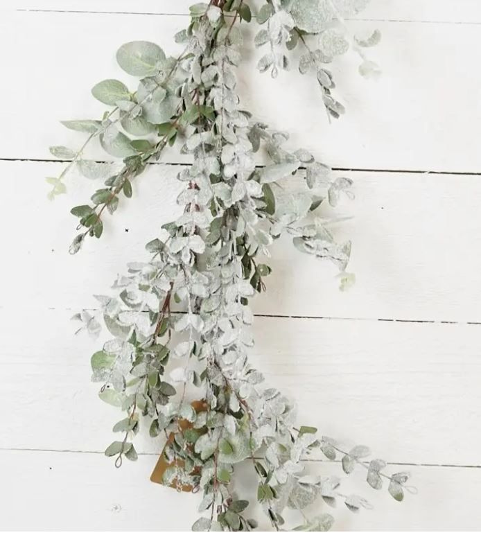 5ft Snowy Flocked Eucalyptus Garland