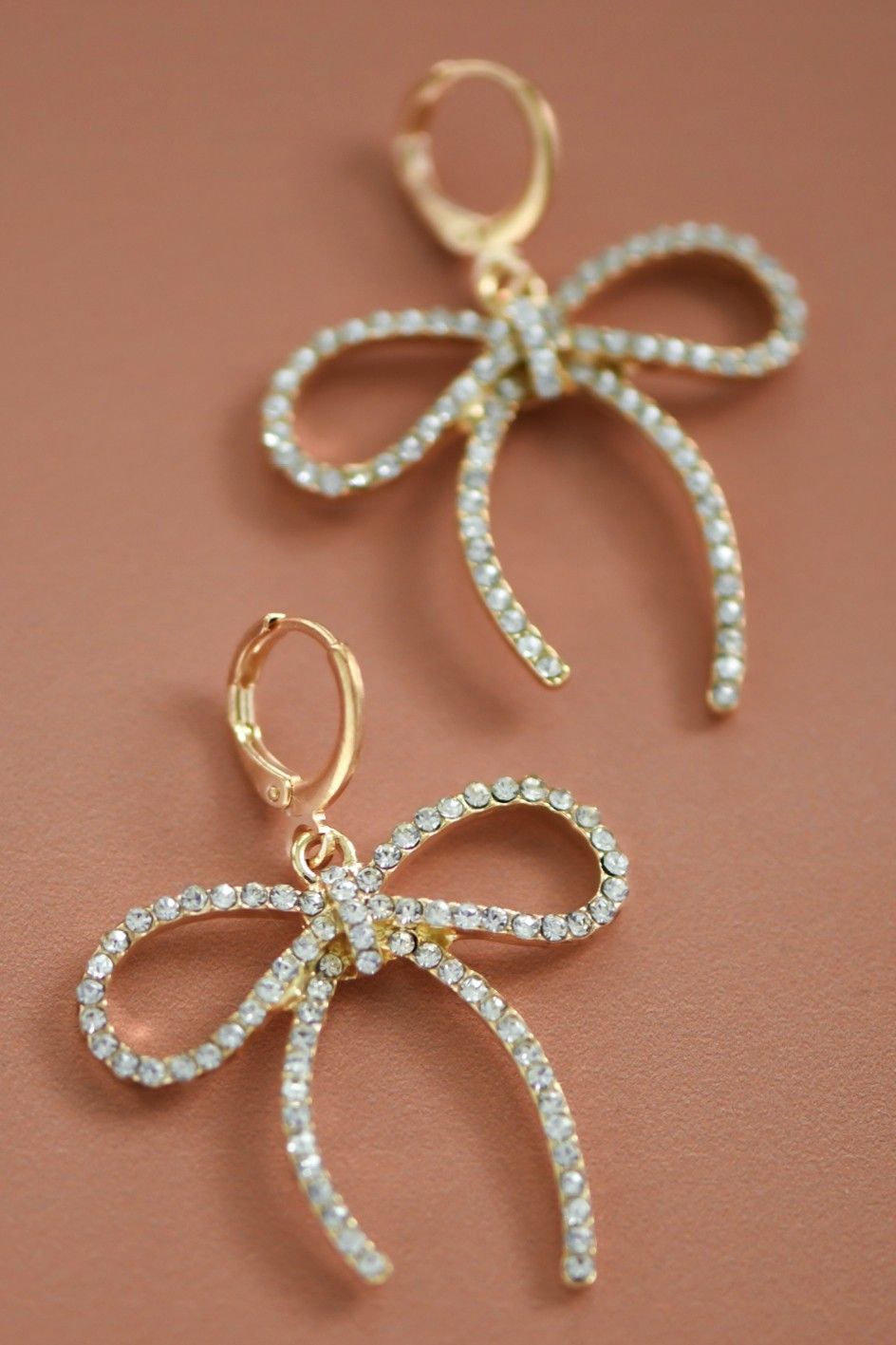 Gold Bow Studded Earrings
