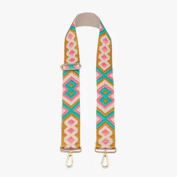Pink and Green Bohemian Crossbody Strap
