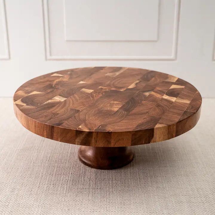 Large Round Wood Stand