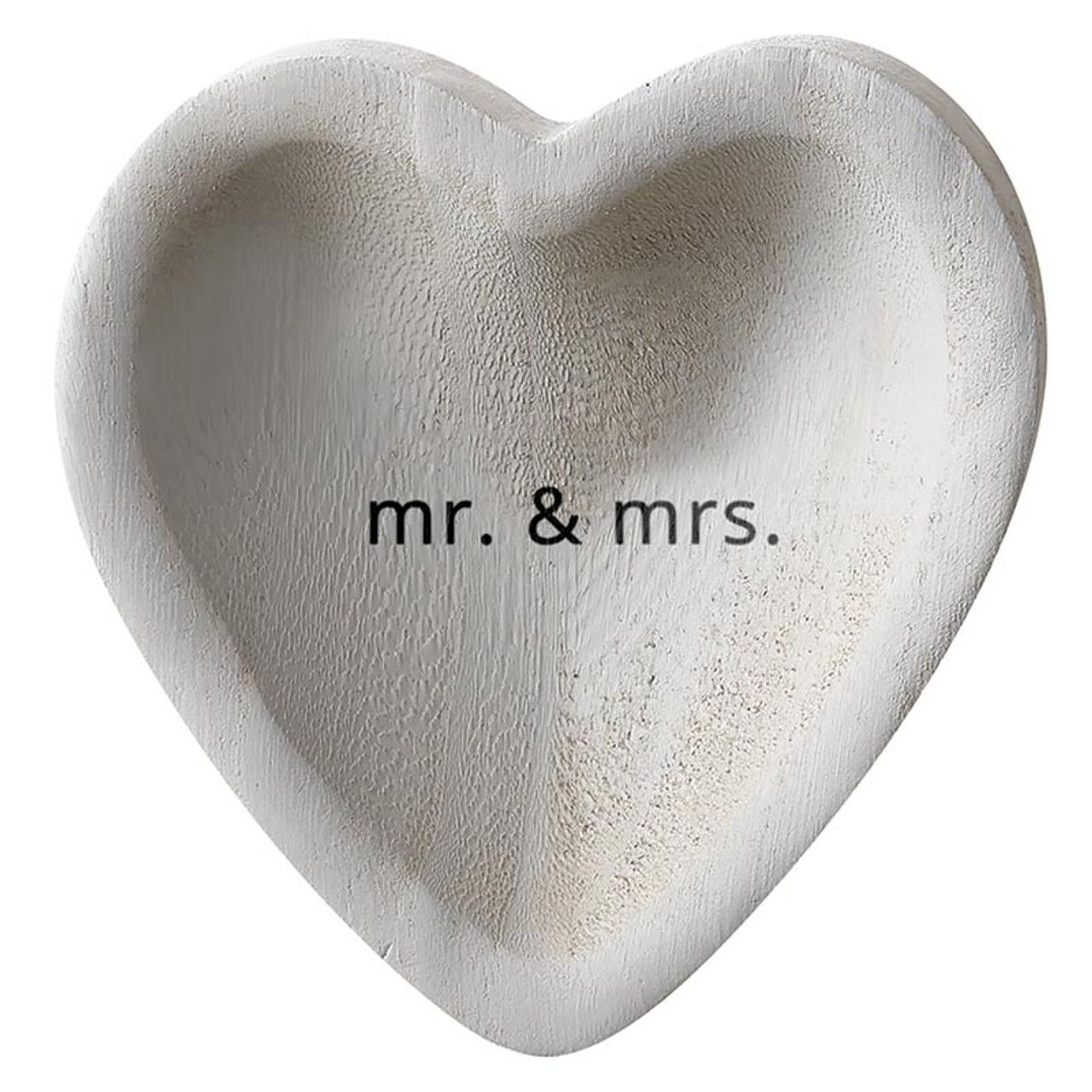 Mr.  and Mrs. Wood Heart Tray