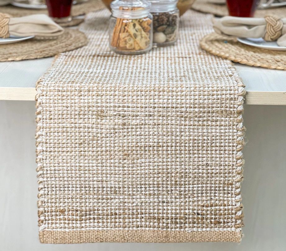 72&quot; Jute and Ivory Table Runner