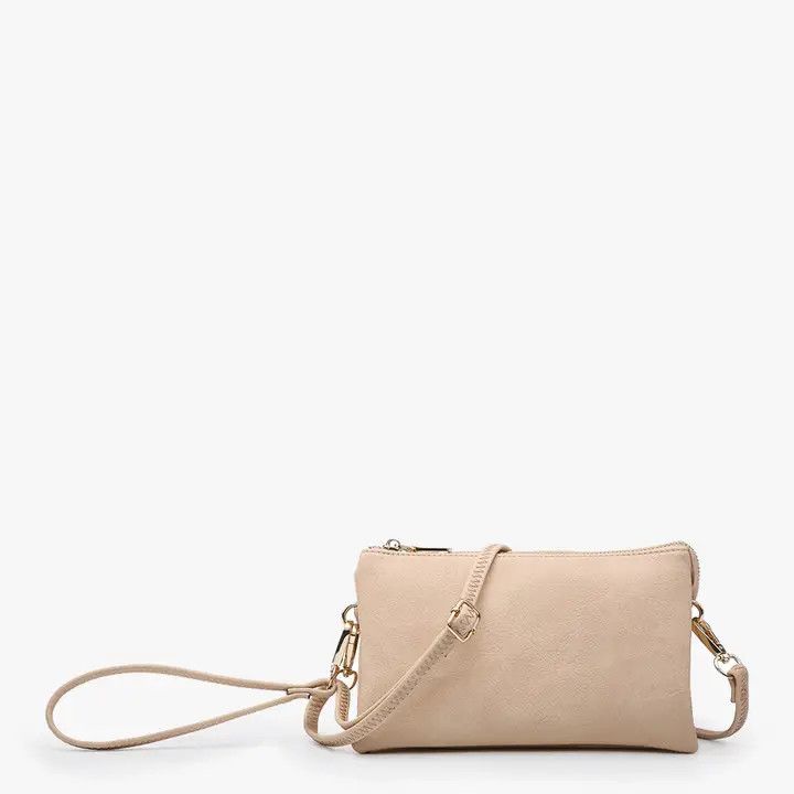 Light Peach Riley Compartment Crossbody Wristlet