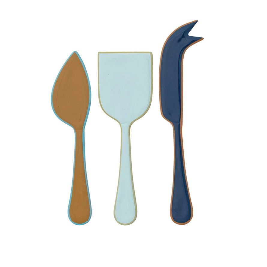Enameled Cheese Knife Set