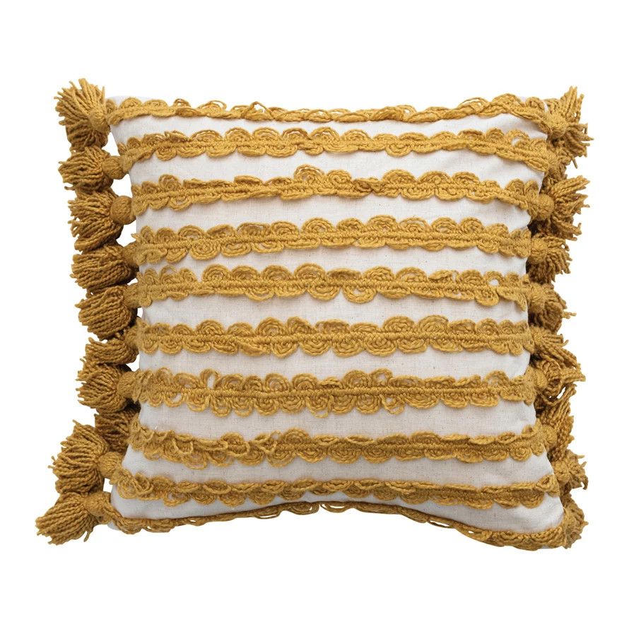 Ric Rac Tasseled Pillow