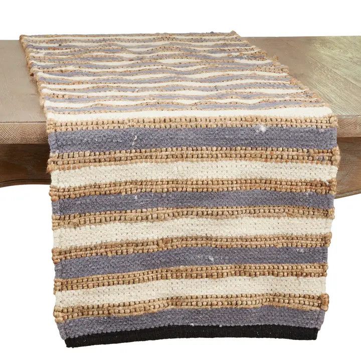 72&quot; Striped Cotton and Jute Chindi Runner