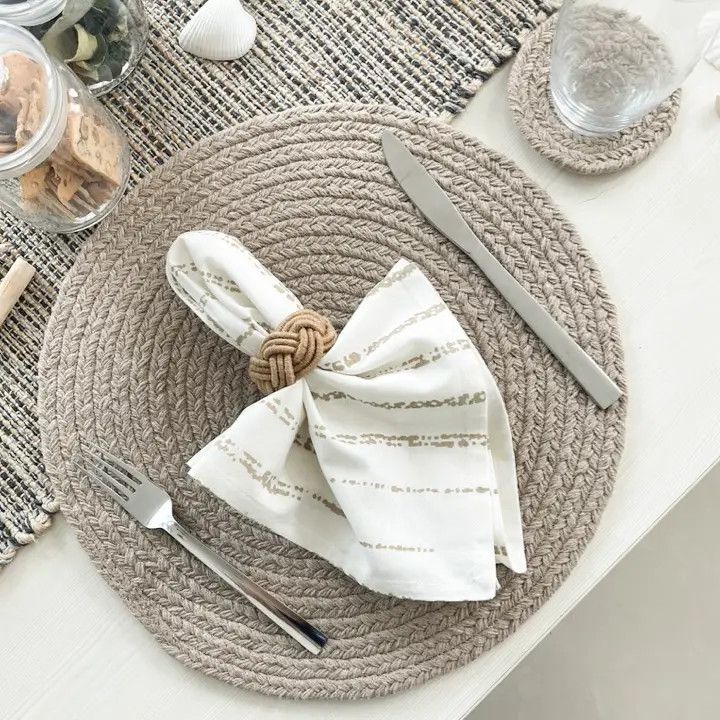15&quot; Cotton Braided Round Placemat