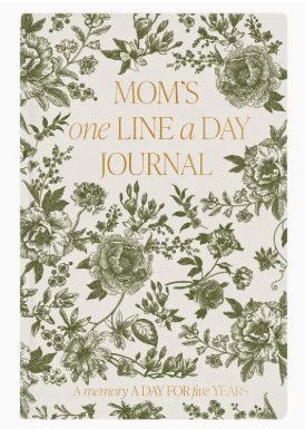 Mom's One Line A Day Journal Green Delft