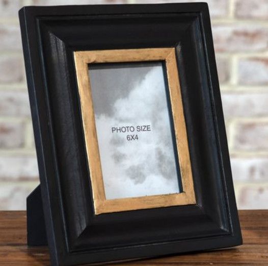 4x6 Gold and Black Photo Frame