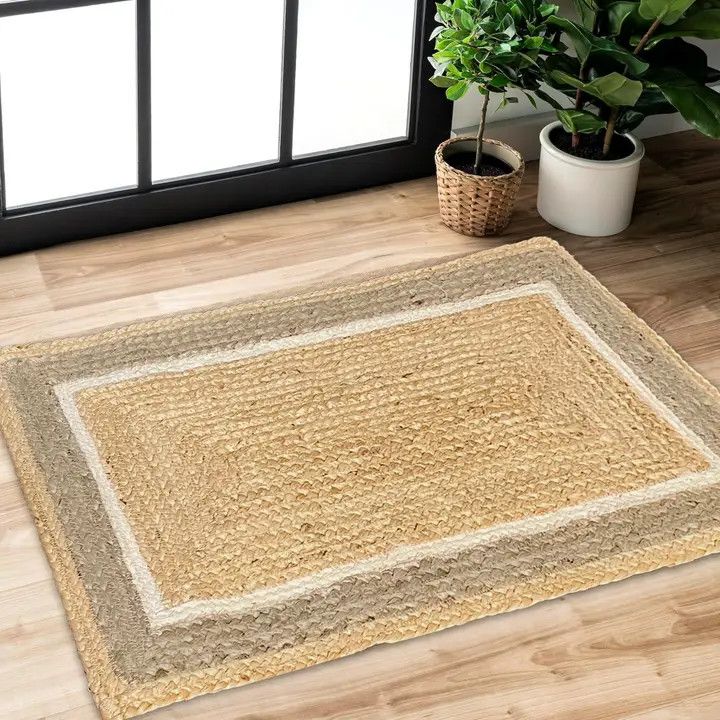 Braided Jute Border Rug 17&quot;x29&quot;