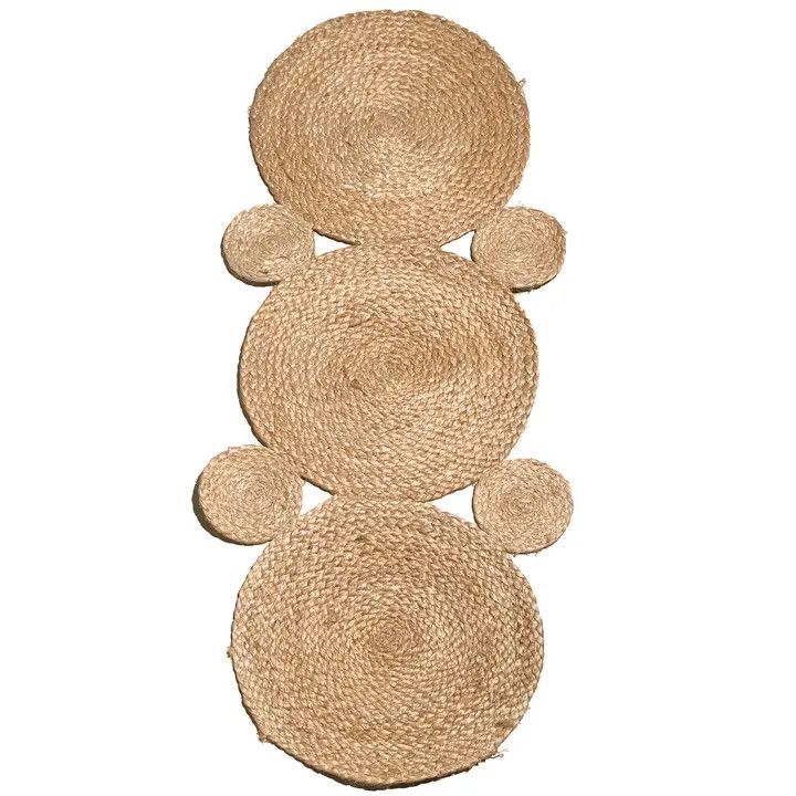 36&quot; Braided Jute Circles Table Runner