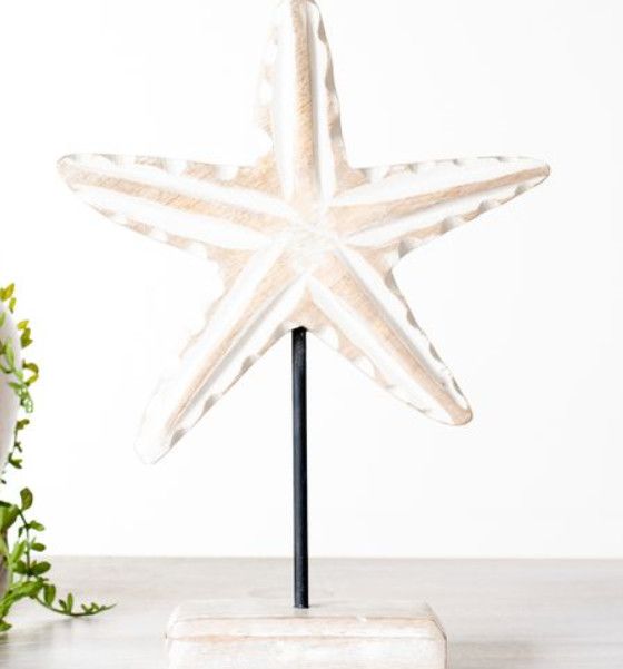 10&quot; Wood Starfish on Stand