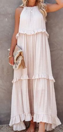 Apricot Long Cake Dress