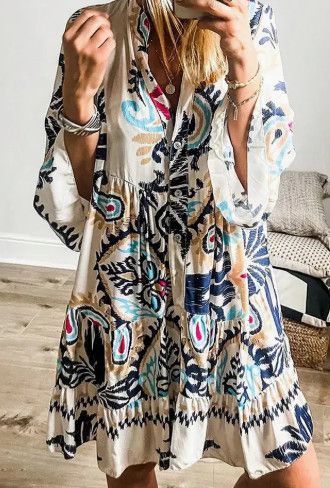 Casual Floral Tunic Dress