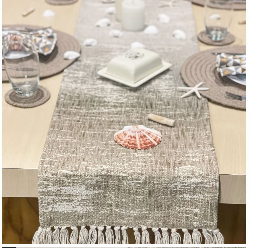 14&quot; x 72&quot; Grey-Beige Sunset Table Runner