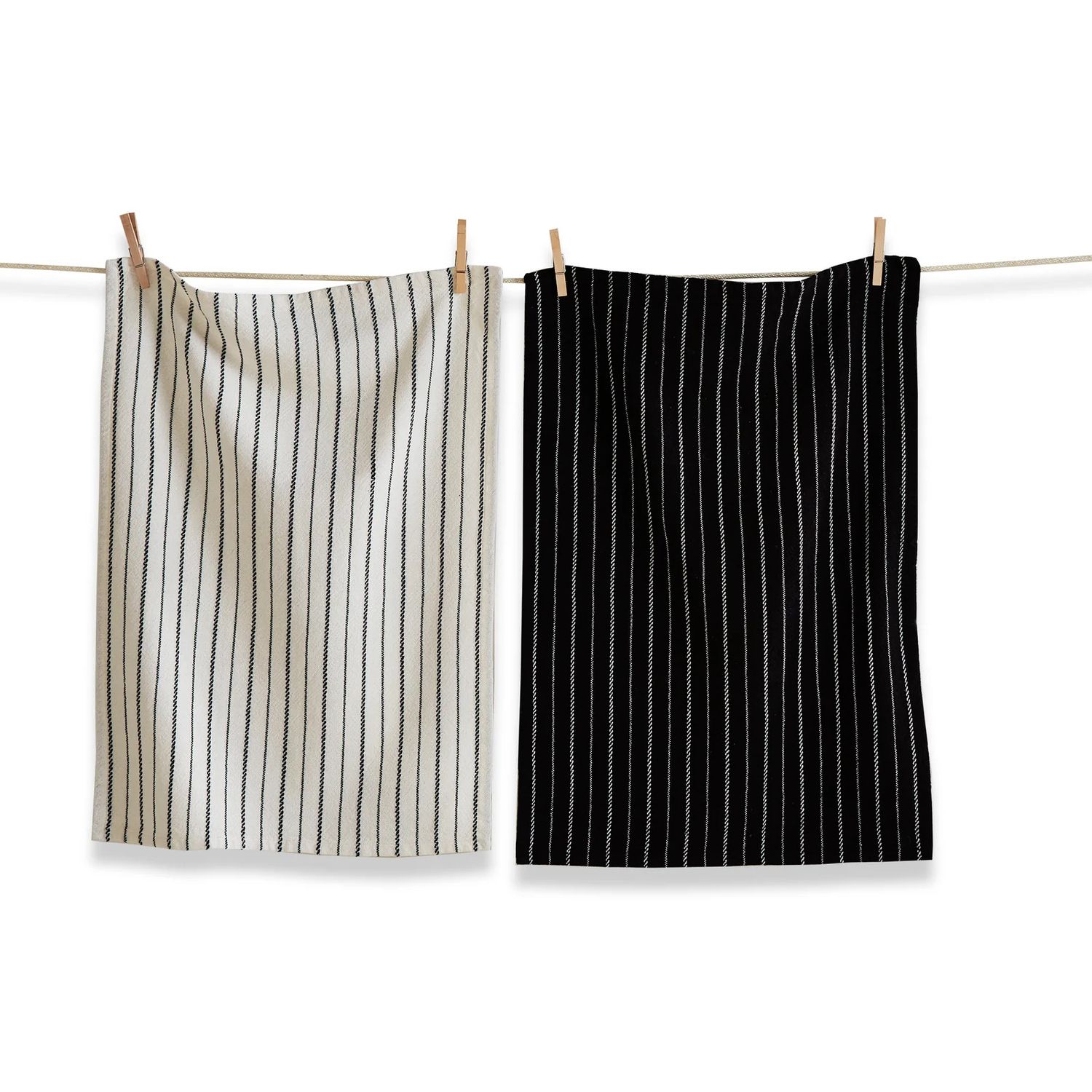 Black Tie Stripe Dishtowel Set Of 2