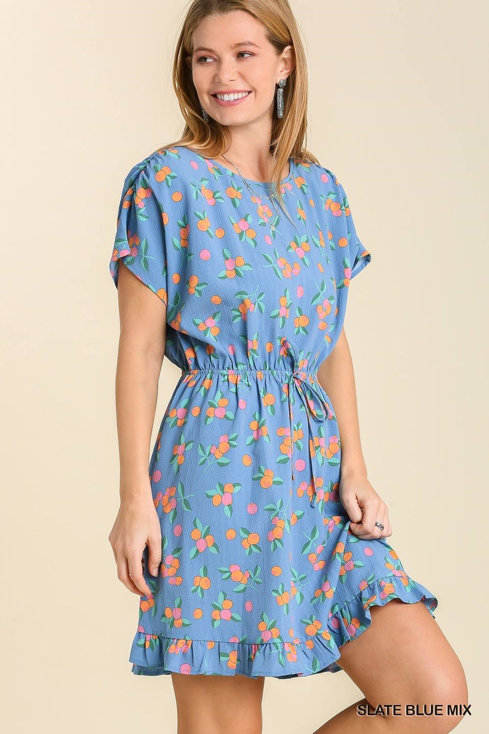 Front Tie Floral Dress