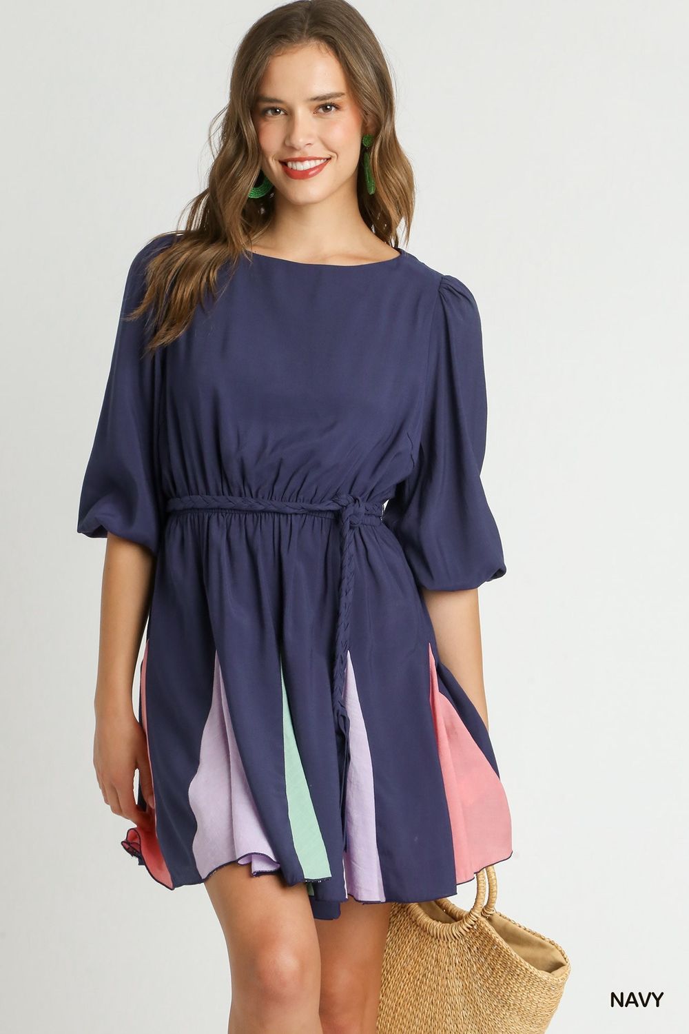 Navy Flutter Dress