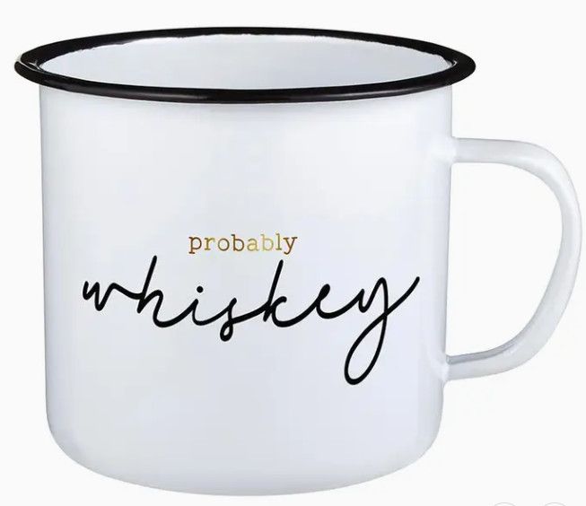 24oz Probably Whiskey Enamelware Mug