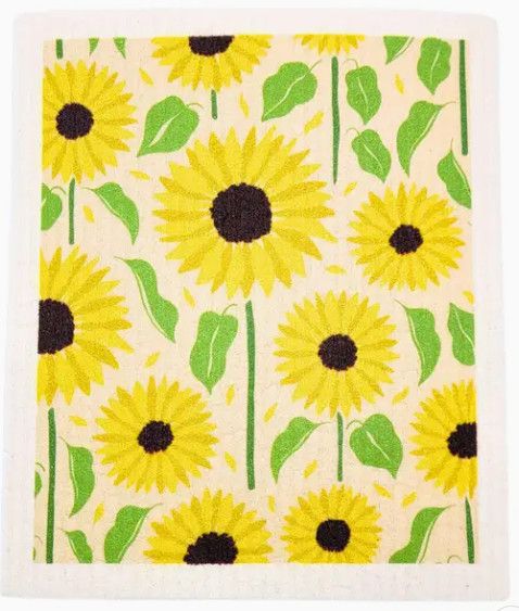 Sunflower Patterned Swedish Dishcloth
