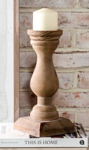 12&quot; Wood Candle Holder