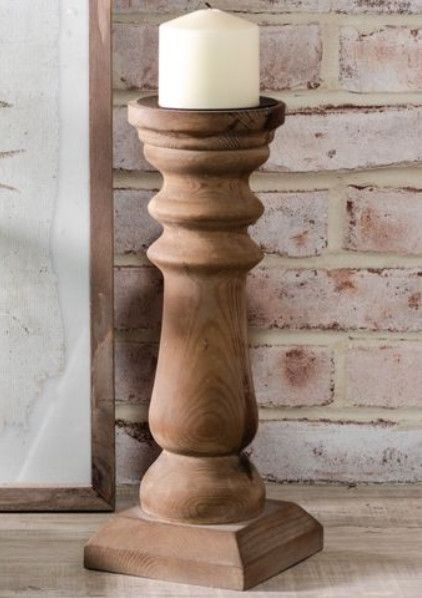 14&quot; Wood Candle Holder