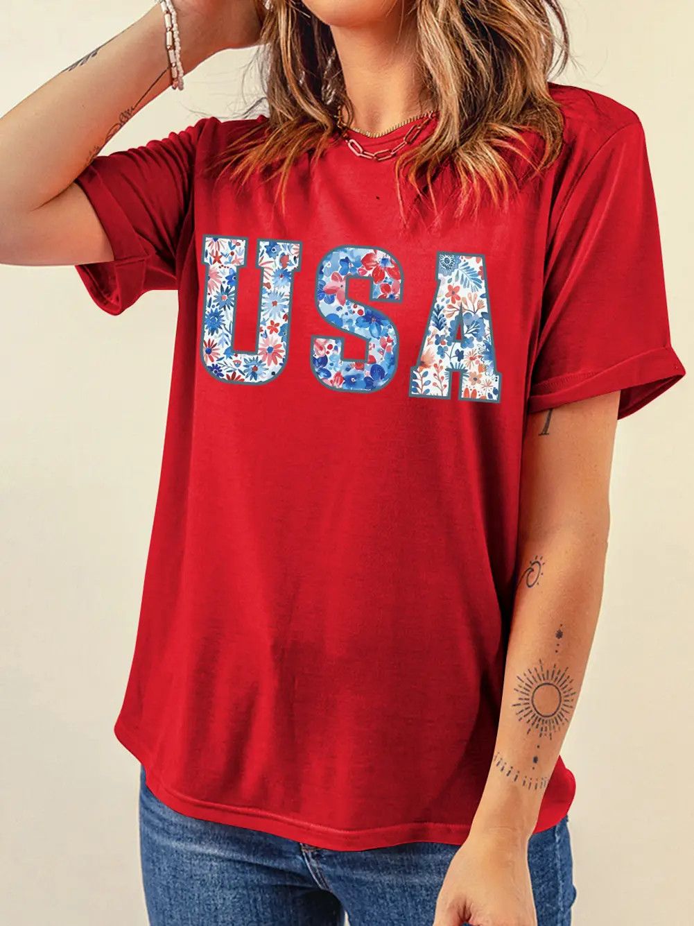 Floral USA Shirt