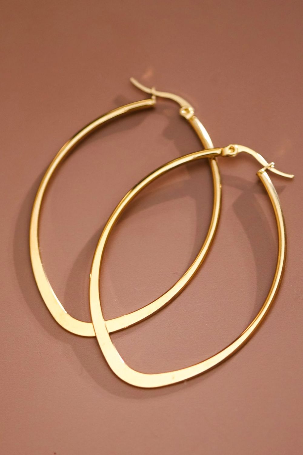 18K Oval Hoops