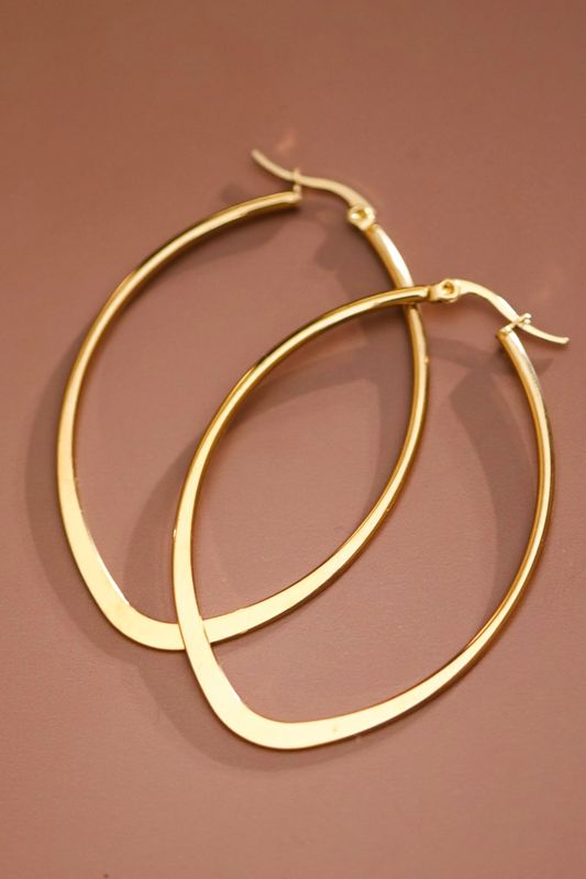 18K Oval Hoops