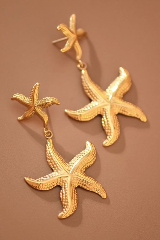 Starfish Earrings, 18K