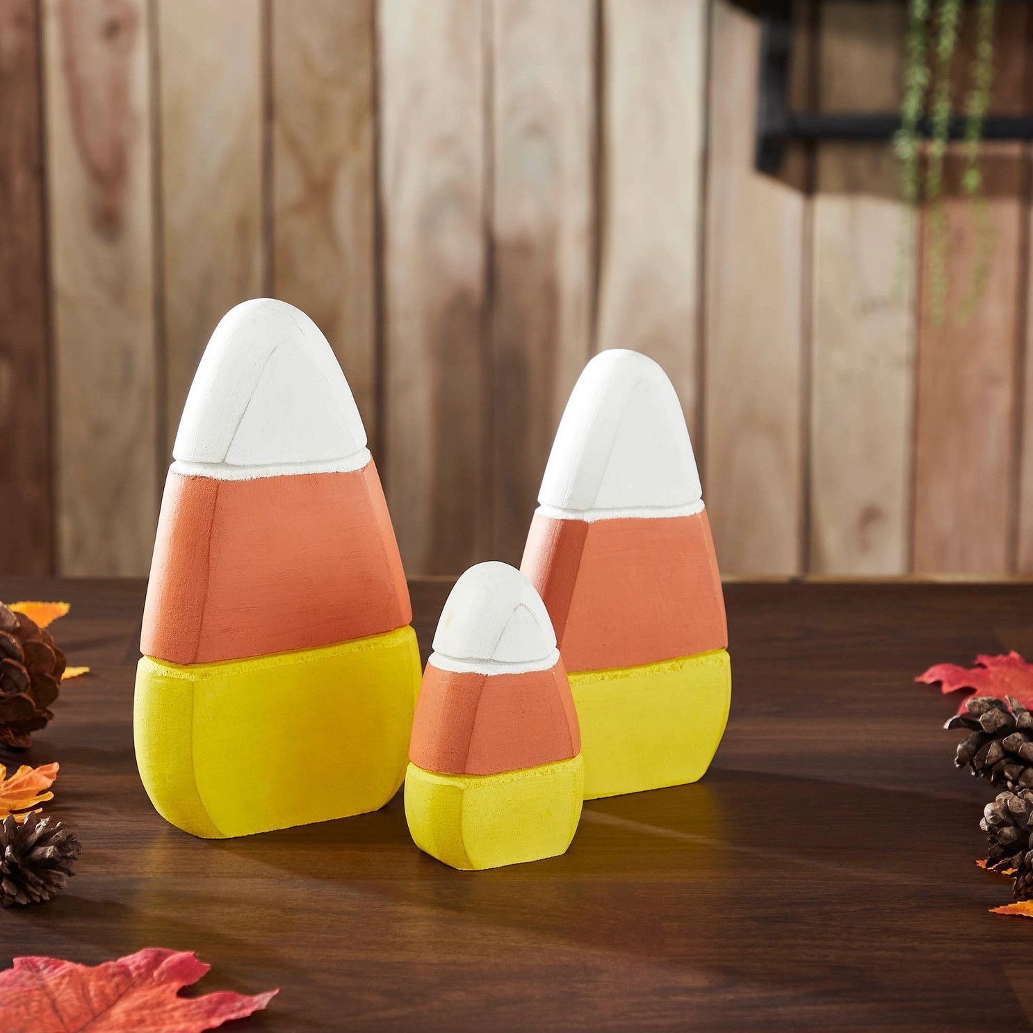 Candy Corn Wood Decor