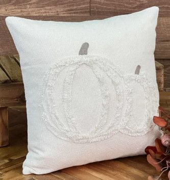 18x18 White Pumpkin Pillow