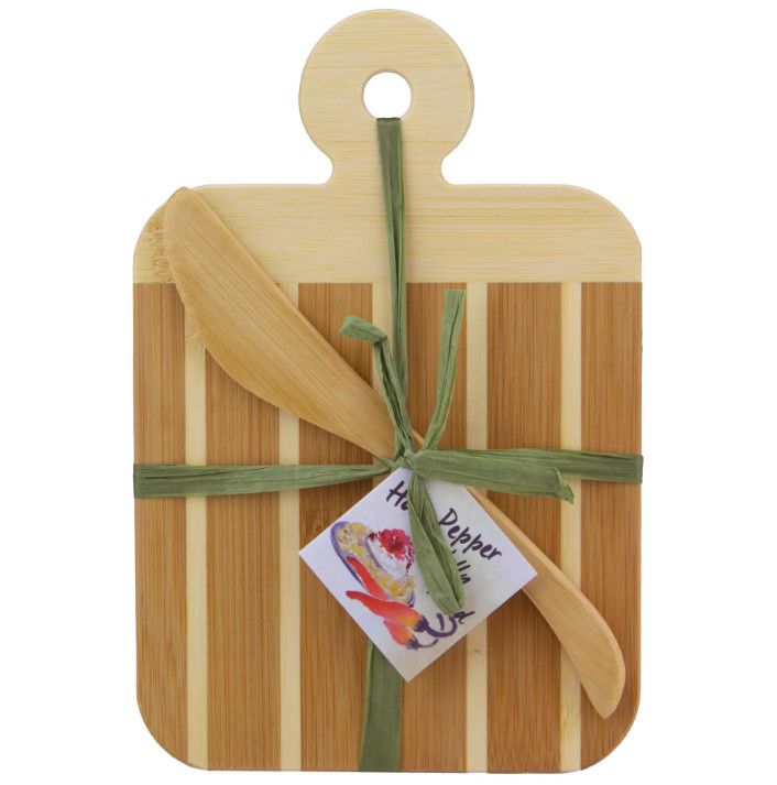 Striped Cutting Board and Spreader Gift Set