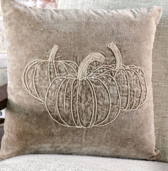 18x18 Tan Beaded Pillow