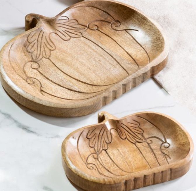 Wooden Pumpkin Platters